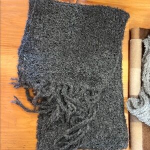 096.  Boucle alpaca Cozy  Knit Scarves. Color choice charcoal